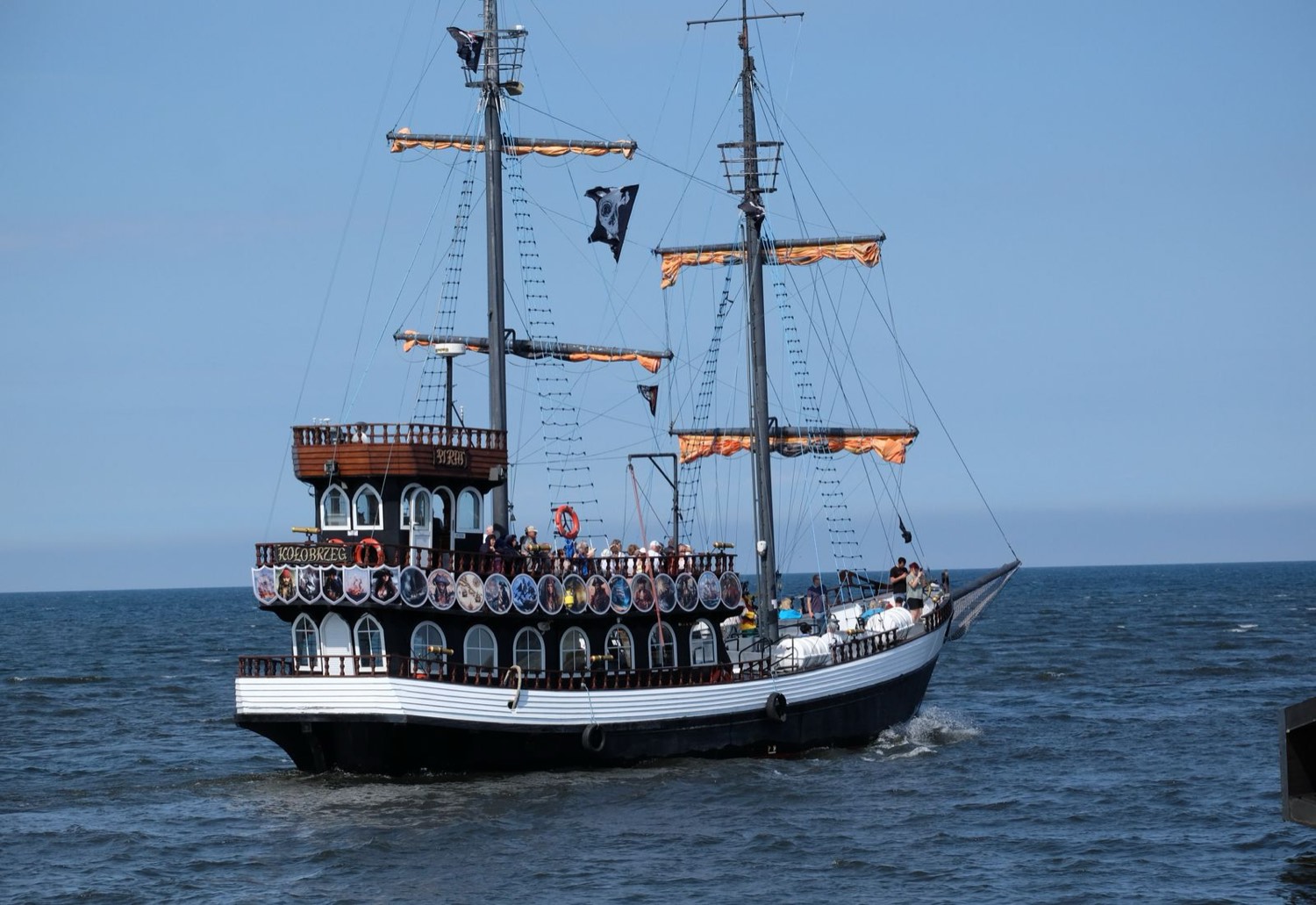 Pirate galleon · full sails on the Red Sea